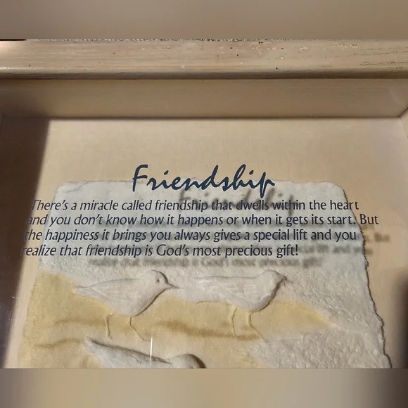 Vtg Figi Graphics Sand Piper Handmade Paper Shadow Box WS Seashell Beach FRIENDS - Picture 7 of 12